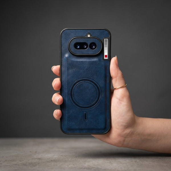 Crest Dark Blue Leather Case for Nothing Phone 4a