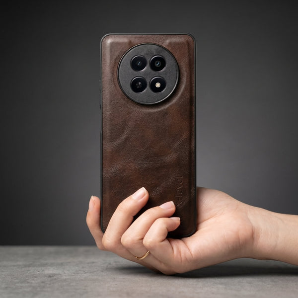 X-LEVEL Dark Brown Leather Case for Realme 12x