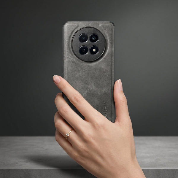 X-LEVEL Grey Leather Case for Realme 12x