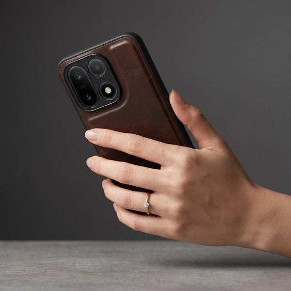X-LEVEL Dark Brown Leather Case for Oneplus 15