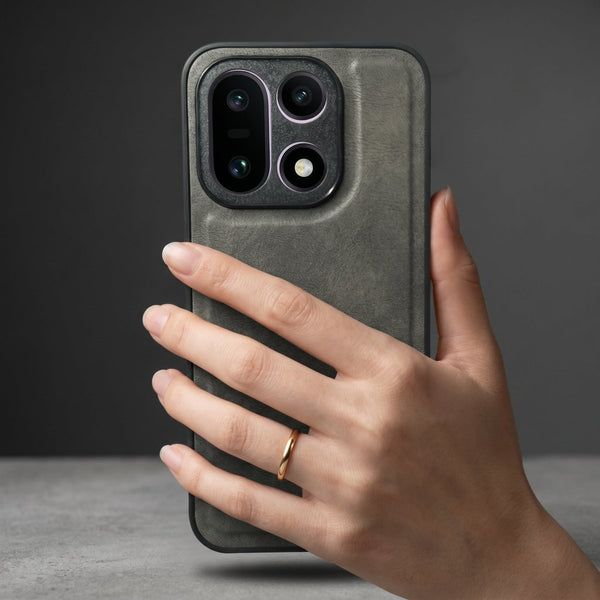 X-LEVEL Grey Leather Case for Oneplus 15
