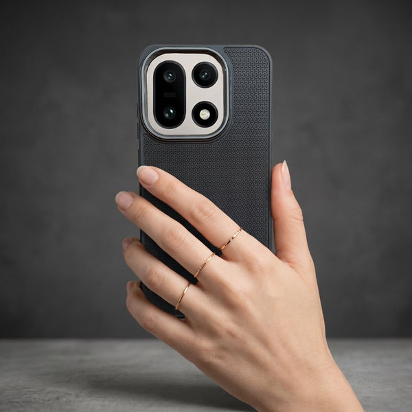 Black DRAVIK Texture Silicone Case for Oneplus 15