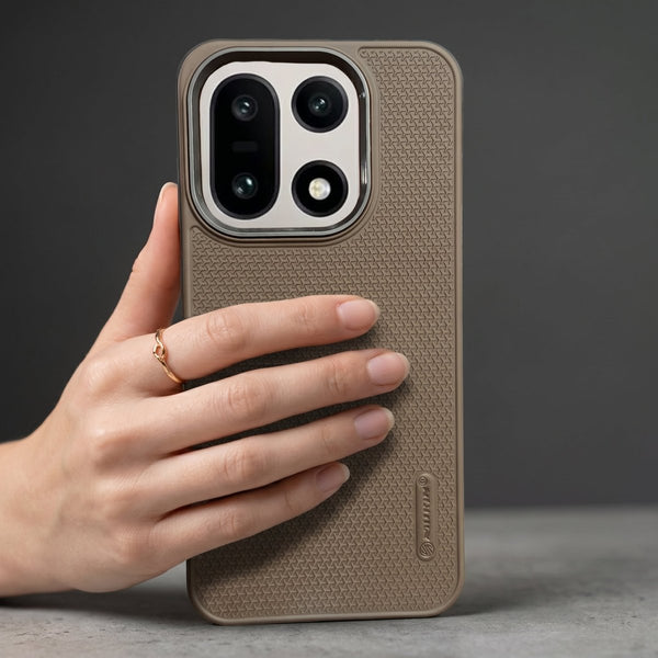 Brown DRAVIK Texture Silicone Case for Oneplus 15