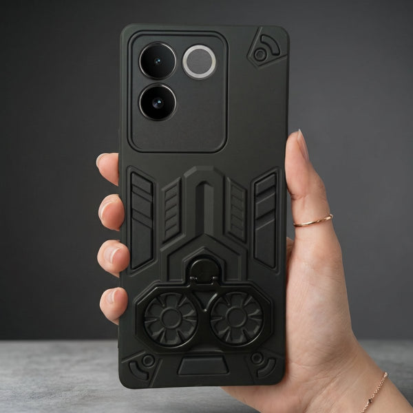 Black Cycle Armor Silicone Case for Vivo T2 Pro