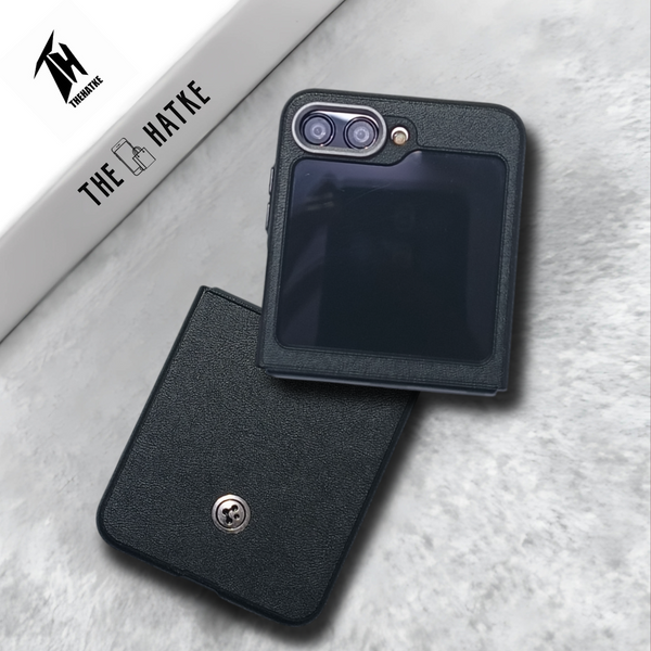 Black Classy Leather Case for Samsung Galaxy Z FLIP 6