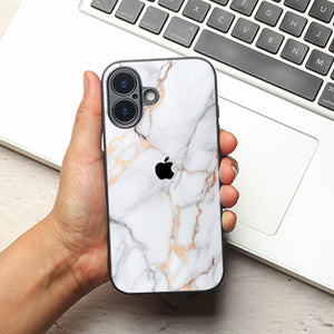 Copper Luxe Marble metal back case for Apple Iphone 16 Plus