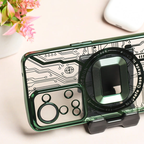 Green Watch Machine Logo Cut Transparent Case for Oneplus Nord 2T
