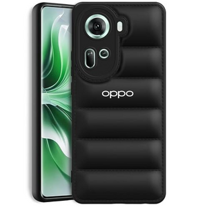 Black Puffon silicone case for Oppo Reno 11 5G