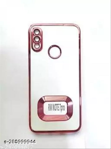 Pink 6D Chrome Logo Cut Transparent Case for Redmi Note 7 Pro