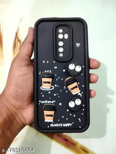 Black COFFEE (ALWAYS HAPPY) Silicone case for Oppo Reno 2F