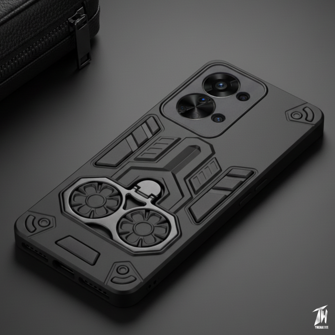 Black Cycle Armor Silicone Case for Oneplus Nord 2T