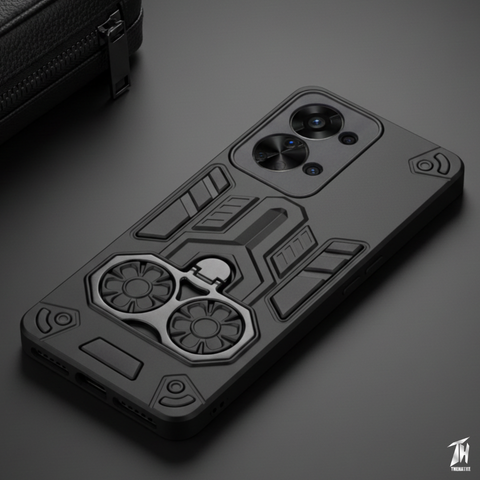 Black Cycle Armor Silicone Case for Oneplus Nord 2T