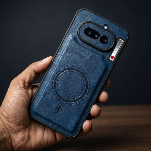 Crest Dark Blue Leather Case for Nothing Phone 4a