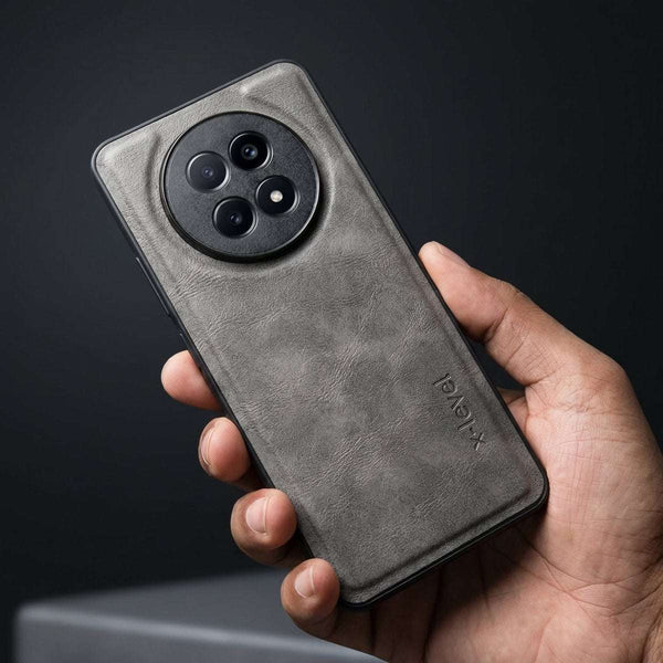 X-LEVEL Grey Leather Case for Realme 12x