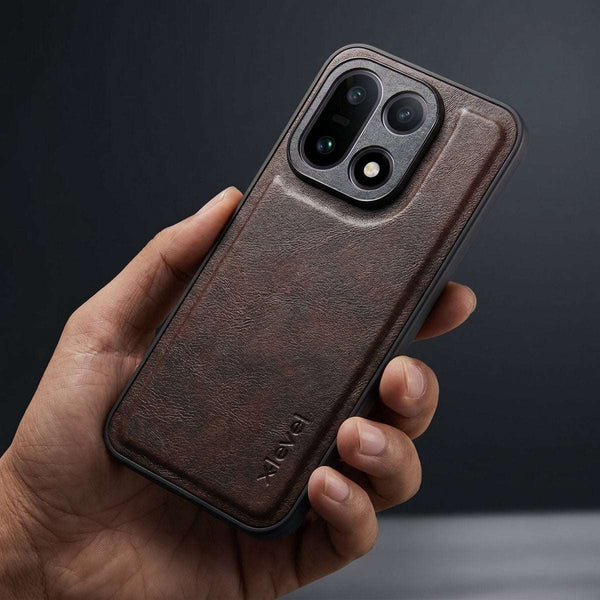 X-LEVEL Dark Brown Leather Case for Oneplus 15