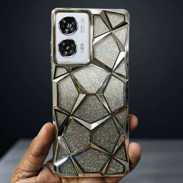 Dazzle silver Silicone case for Motorola Edge 50 Fusion