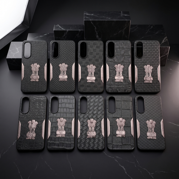 Black Satyameva Jayate embossed Leather Case for Oneplus Nord 5