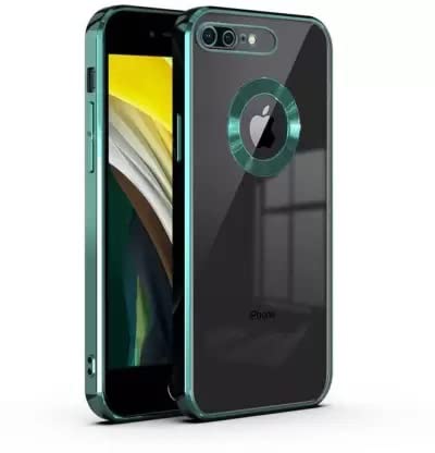 Green 6D Chrome Logo Cut Transparent Case for Apple iphone 7 Plus