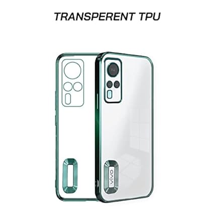 Green 6D Chrome Logo Cut Transparent Case for Vivo V21E