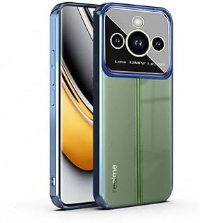 Luxury Plating Blue Camera Protection Transparent Case for Realme 11 pro