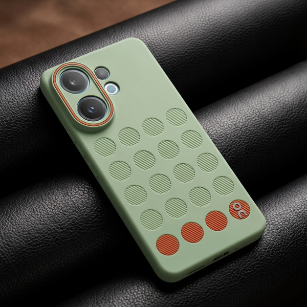 Stack Green (Brown circle) Silicone Case for Vivo V60