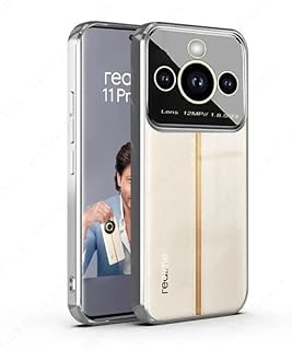 Luxury Plating Silver Camera Protection Transparent Case for Realme 11 pro