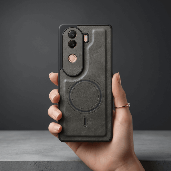Crest Grey Leather Case for Vivo V40e