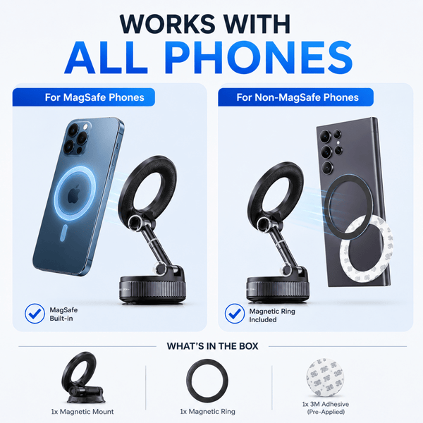 360° MagPro Magnetic Phone Holder - The Hatke