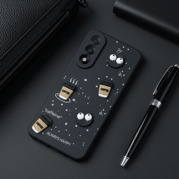 Black COFFEE (ALWAYS HAPPY) Silicone case for Oneplus Nord 5