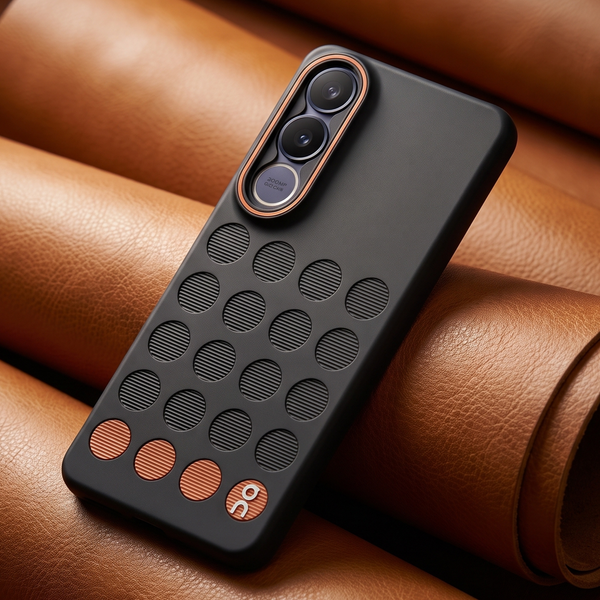 Stack Black (ORANGE CIRCLE) Silicone Case for  Vivo V70 FE