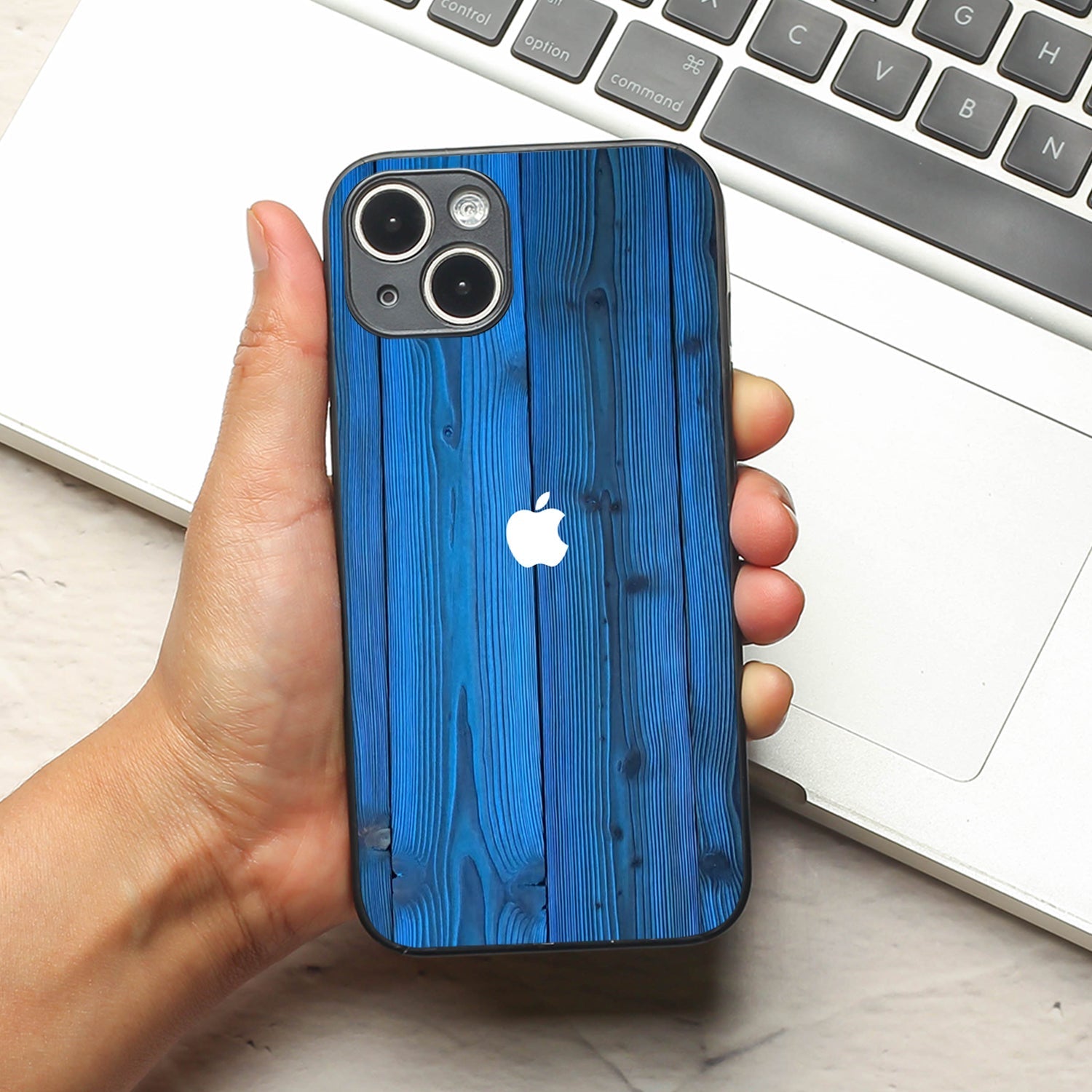 Indigo Planks metal back case for Apple Iphone 15
