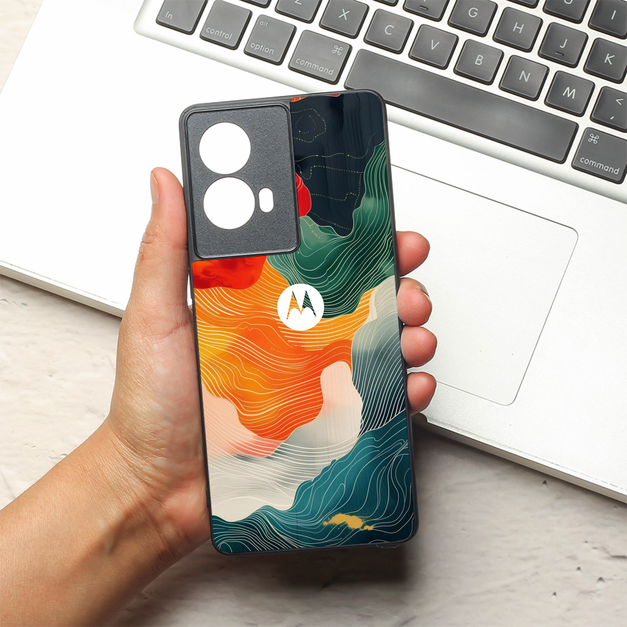 Cosmic Tides Essence metal back case for Moto G85