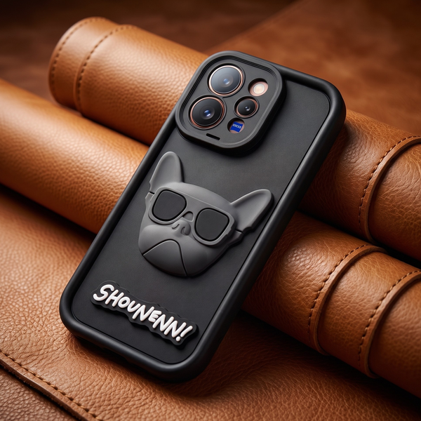 Black SHOUNENN BULLDOG Silicone case for Vivo V70