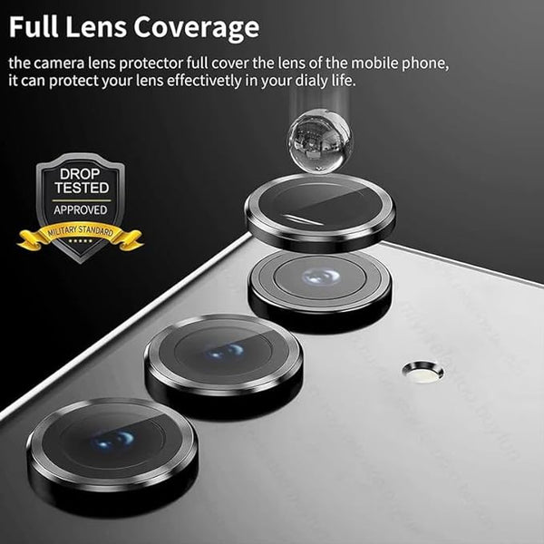 Black Metallic camera ring lens guard for Vivo T3 5G