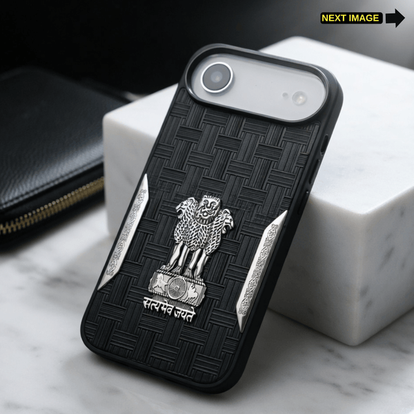 Black Satyameva Jayate embossed Leather Case for Apple iphone Air