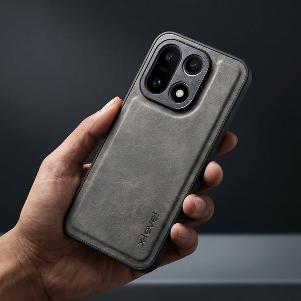 X-LEVEL Grey Leather Case for Oneplus 15