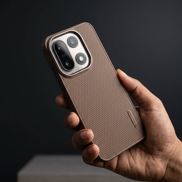 Brown DRAVIK Texture Silicone Case for Oneplus 15