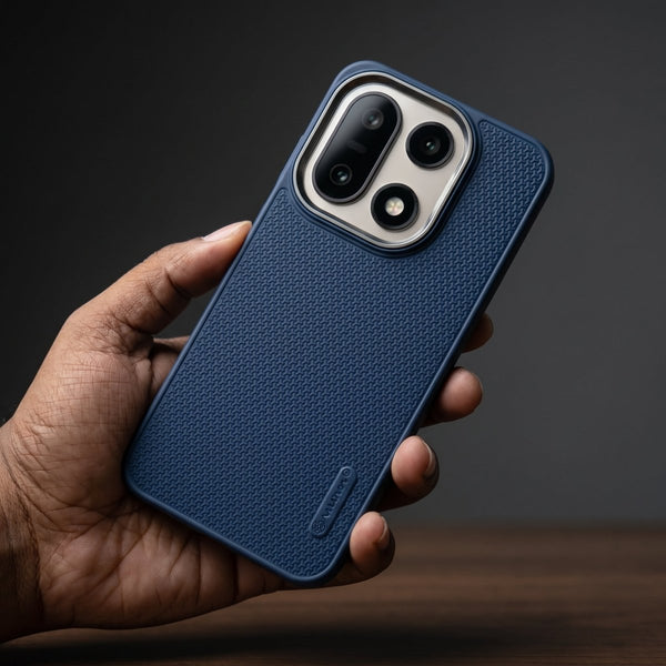 Blue DRAVIK Texture Silicone Case for Oneplus 15