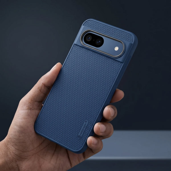 Blue DRAVIK Texture Silicone Case for Google Pixel 8a