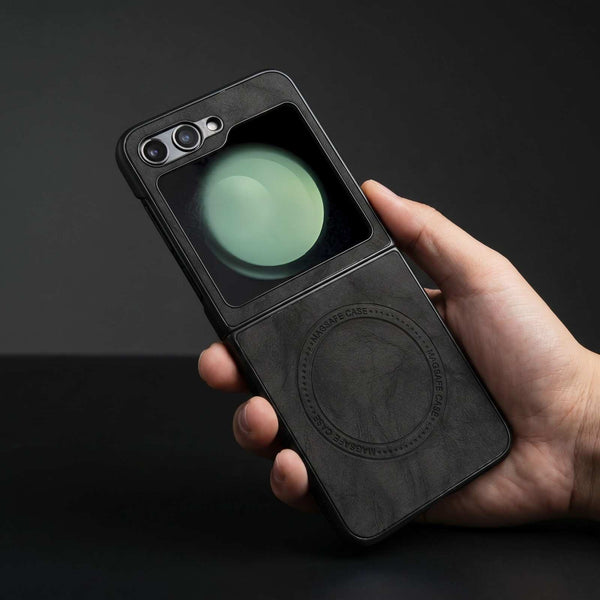 Black Shadow Leather Case for Samsung Galaxy Z FLIP 5