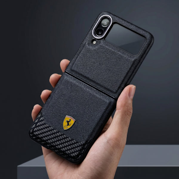 Ferra 1 Black Leather Case for Samsung Galaxy Z FLIP 4