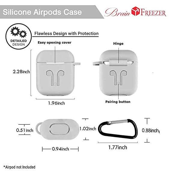 Grey Silicone Case For Apple Airpods 1/2