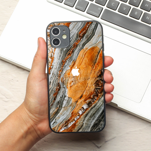 Sienna Marble metal back case for Apple Iphone 12