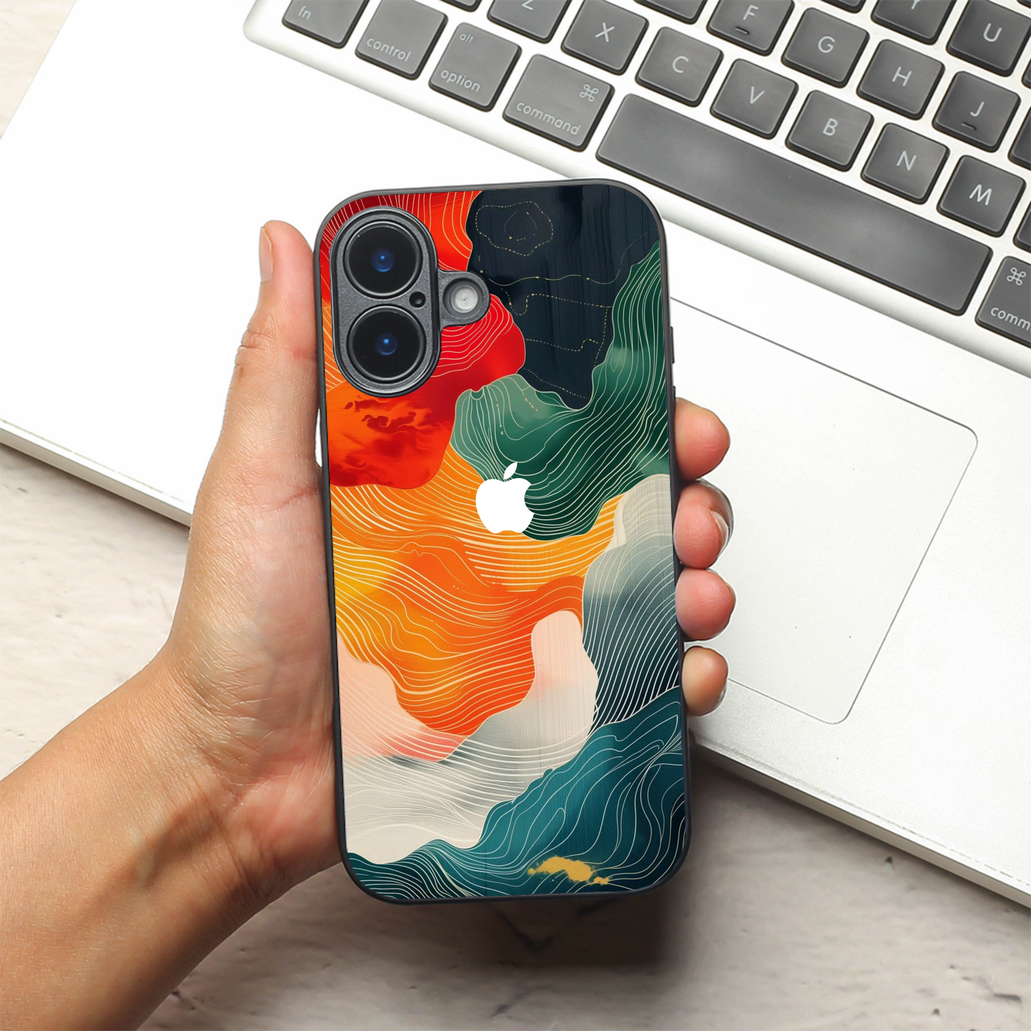 Cosmic Tides metal back case for Apple Iphone 17