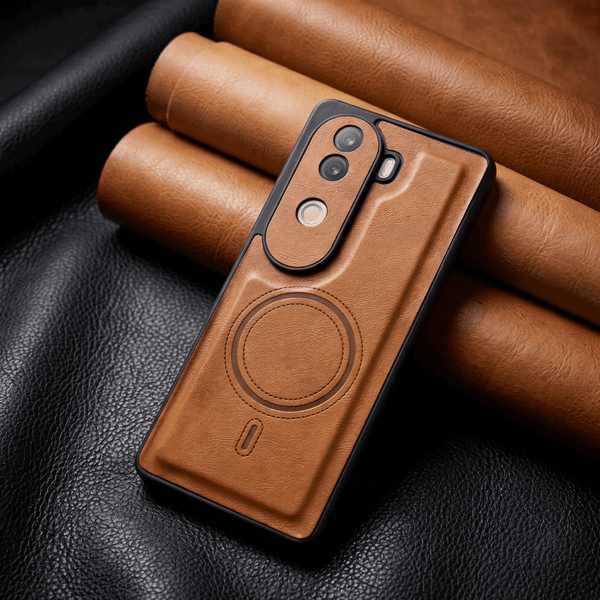 Crest Brown Leather Case for Vivo V40e