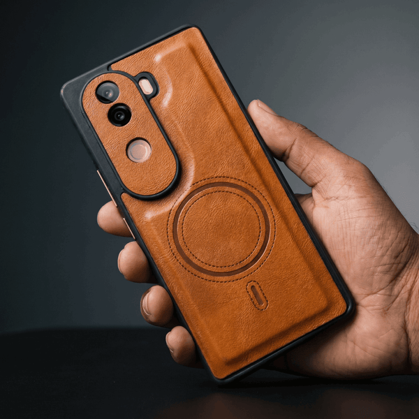 Crest Brown Leather Case for Vivo V40e