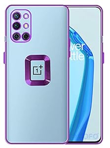 Purple 6D Chrome Logo Cut Transparent Case for Oneplus 9R