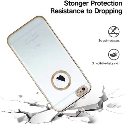 Gold 6D Chrome Logo Cut Transparent Case for Apple iphone 6/6s