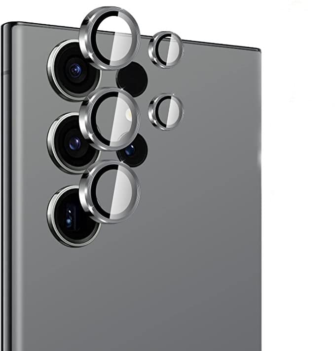 Grey Metallic camera ring lens guard for Samsung S23 Ultra