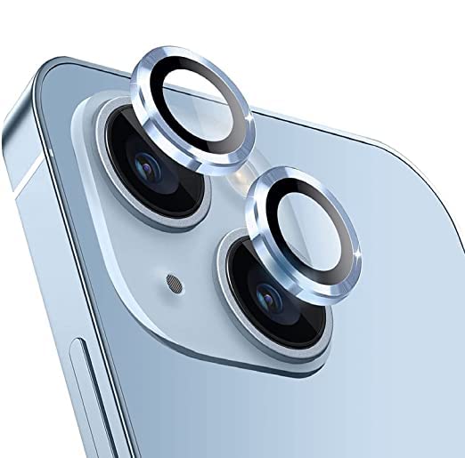 Sierra Blue Metallic camera ring lens guard for Apple iphone 15